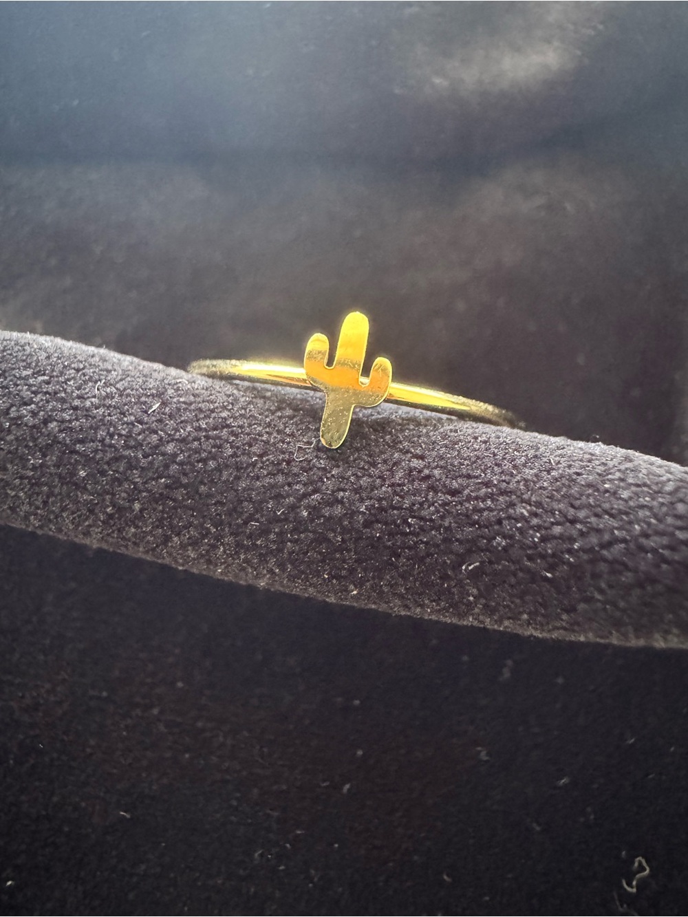 Gold Mini Cactus Ring Size 8 Dainty Southwestern Ring